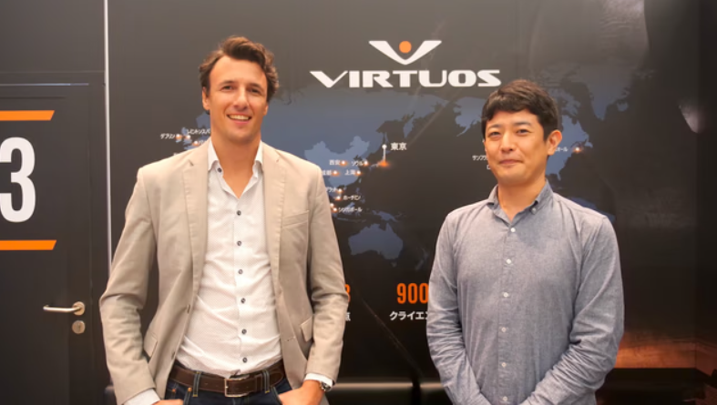 Philippe Angely and Ryo Nakagawa from Virtuos pose for Gizomodo at Tokyo Game Show 2024